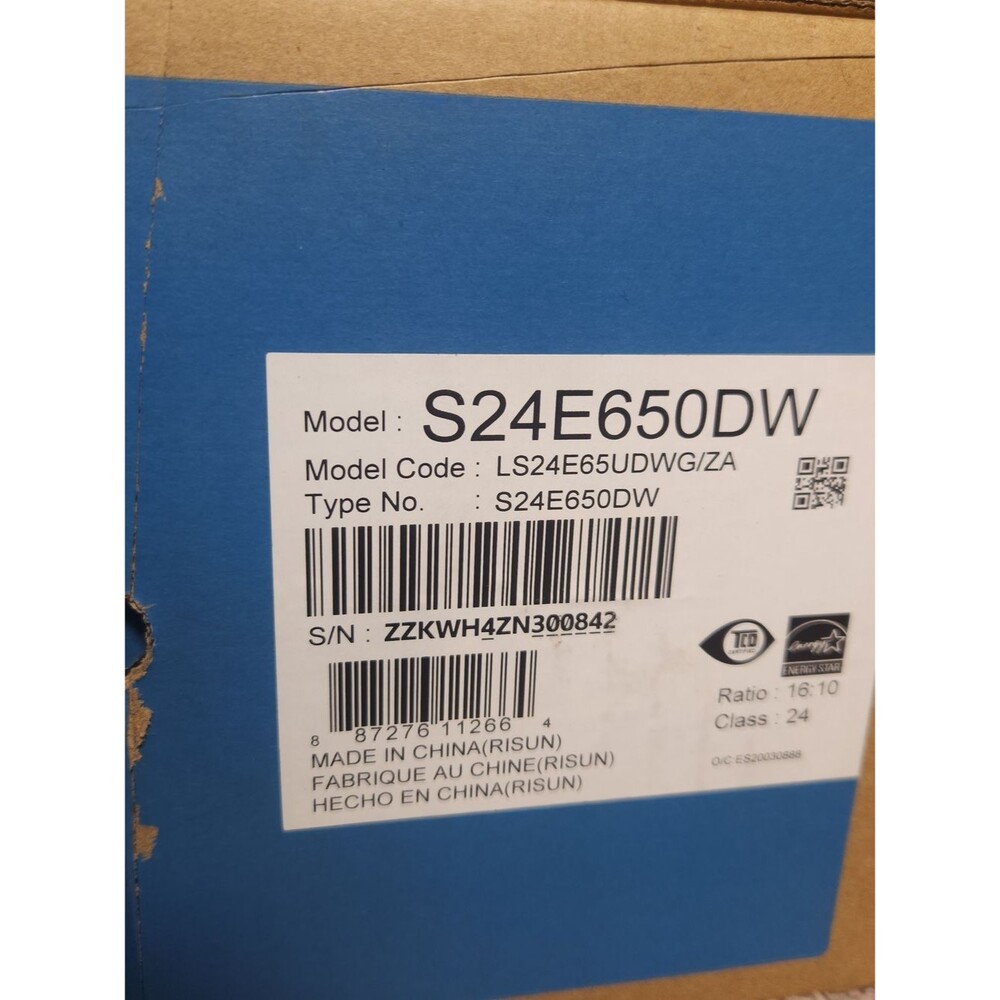 Samsung S24E650DW 24" Business Monitor New In Box 16:10 WUXGA 1920x1200 DP DVI